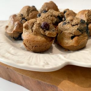 Muffins de aveia e mirtilos